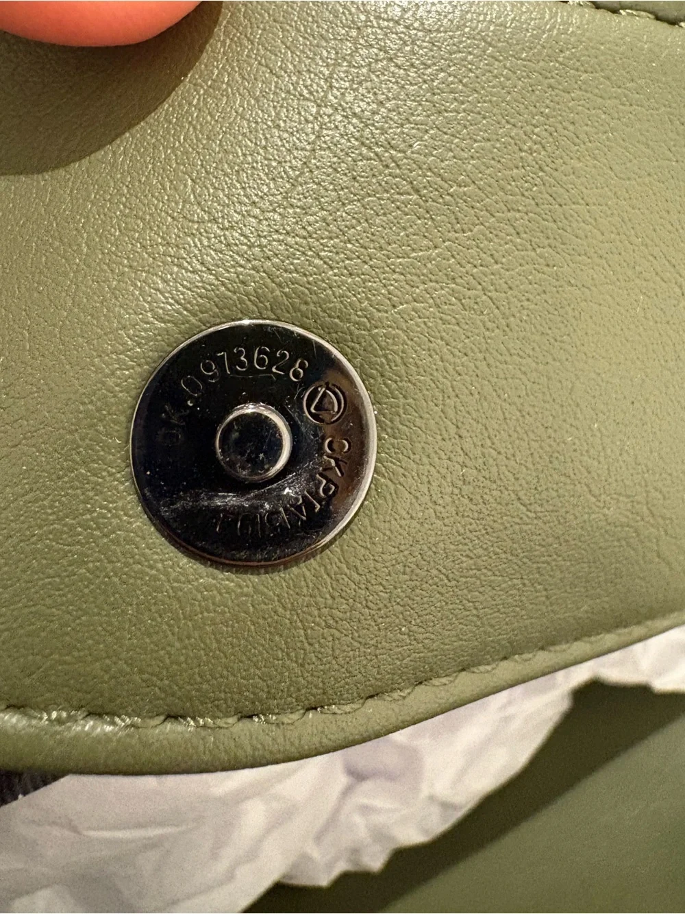 Quilted Olive Shoulder Bag with Braided Texture - Picture 6 of 10